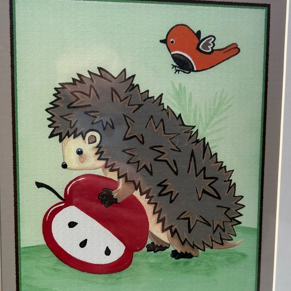 Porcupine woodland animals art print 8x10 (no frame) baby room nursery decor - Picture 2 of 6